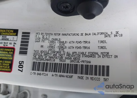 2018 Toyota Tacoma Sr5 V6 from USA, damaged, VIN 3TMDZ5BN5JM045110